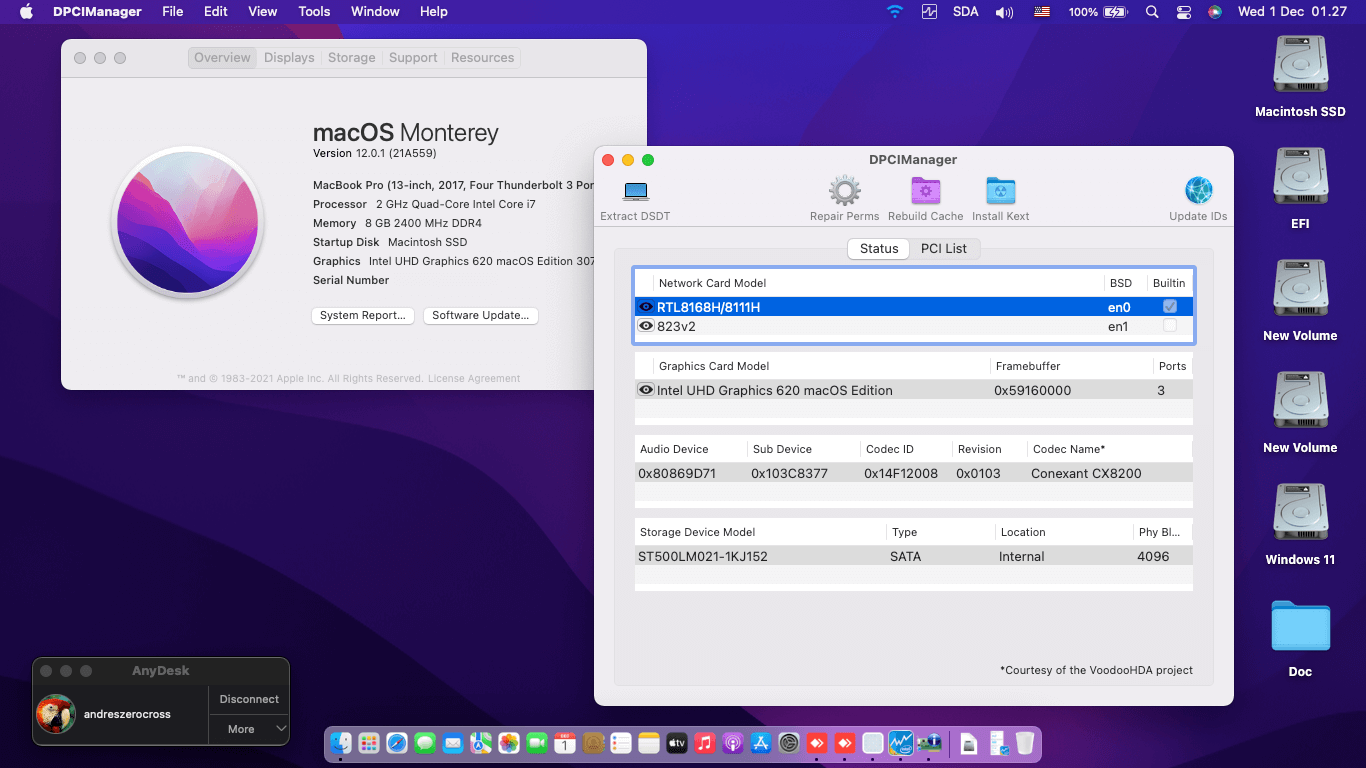 Success Hackintosh macOS Big Sur 12.0.1 Build 21A559 in HP ProBook 430 G5